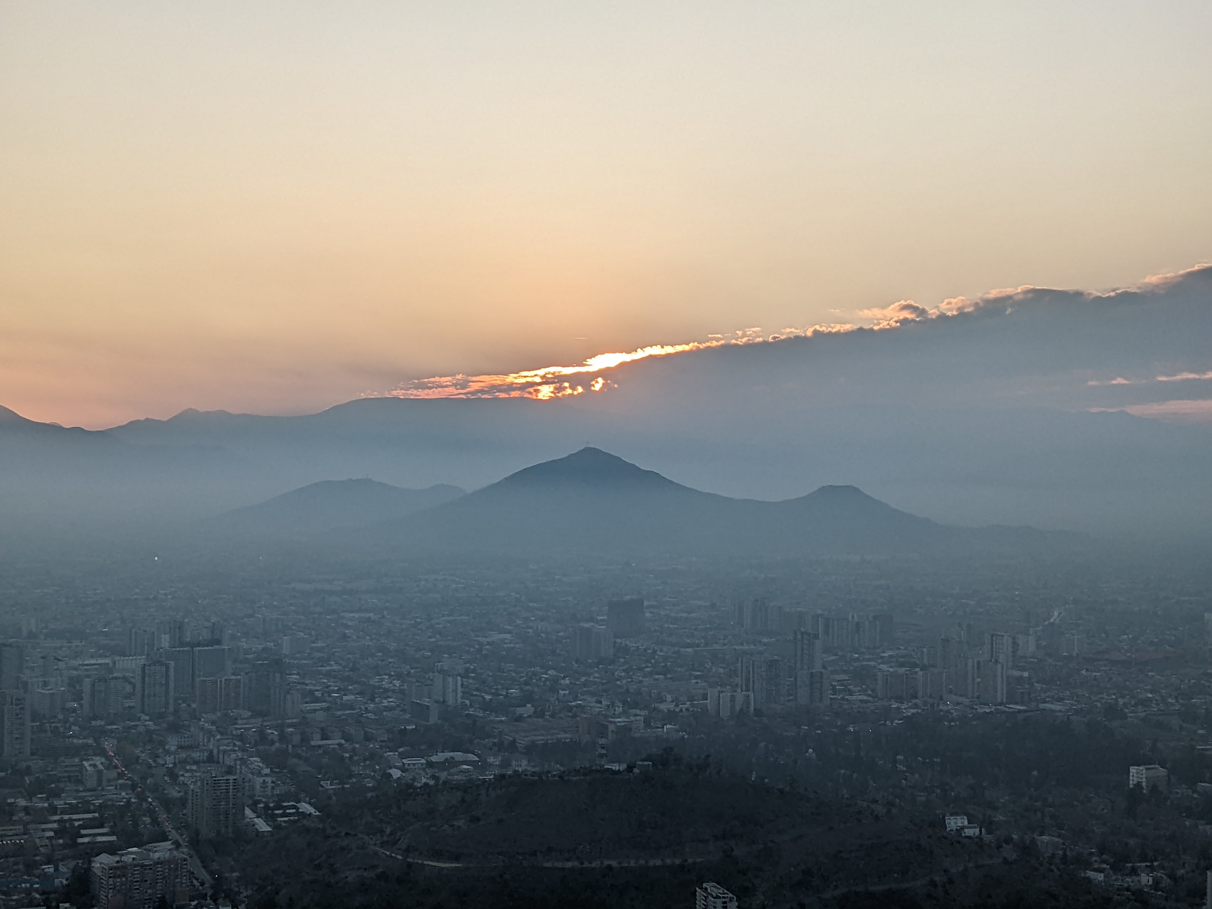 sunset over Santiago Chile